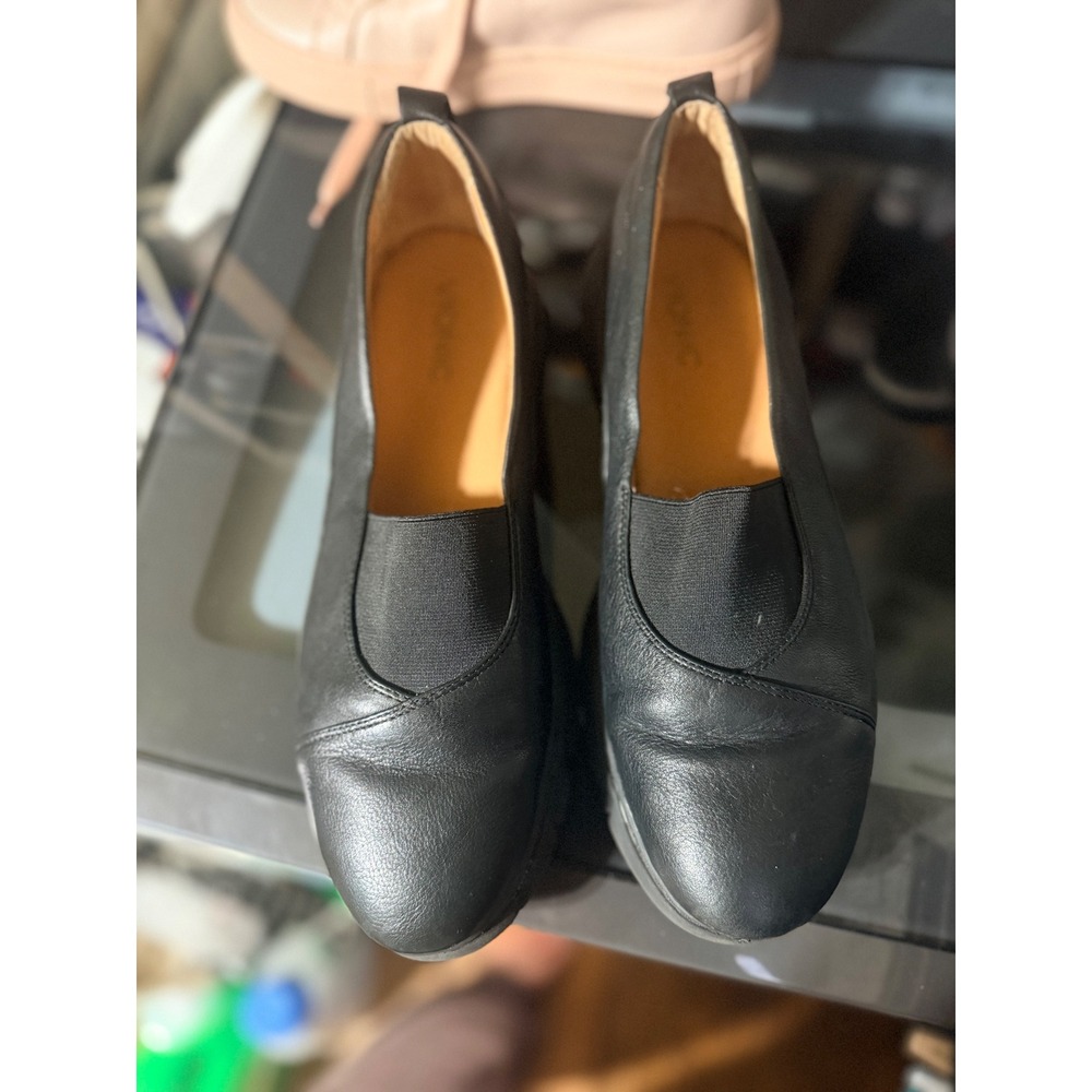 Vionic Linden Loafers Womens 10 Black Good Leather Slip On Orthotic TVW5261